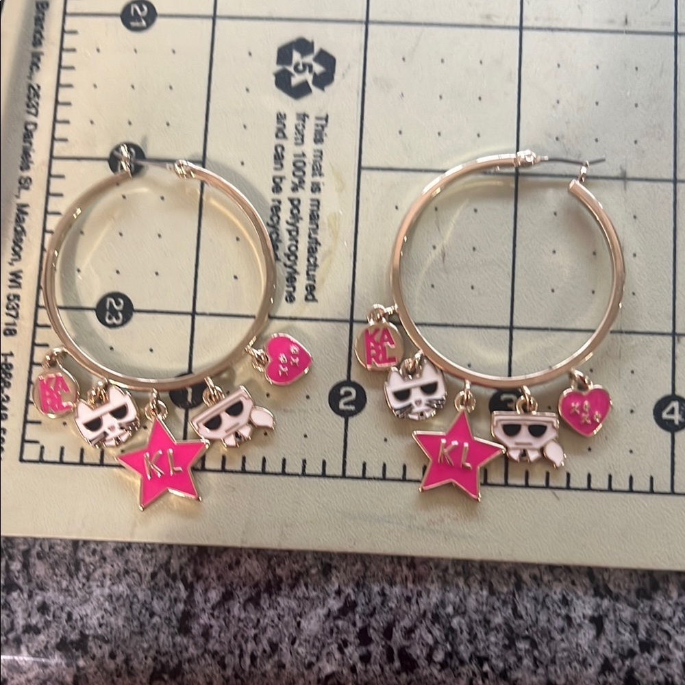 Gold Hoop Earrings with Gemstones